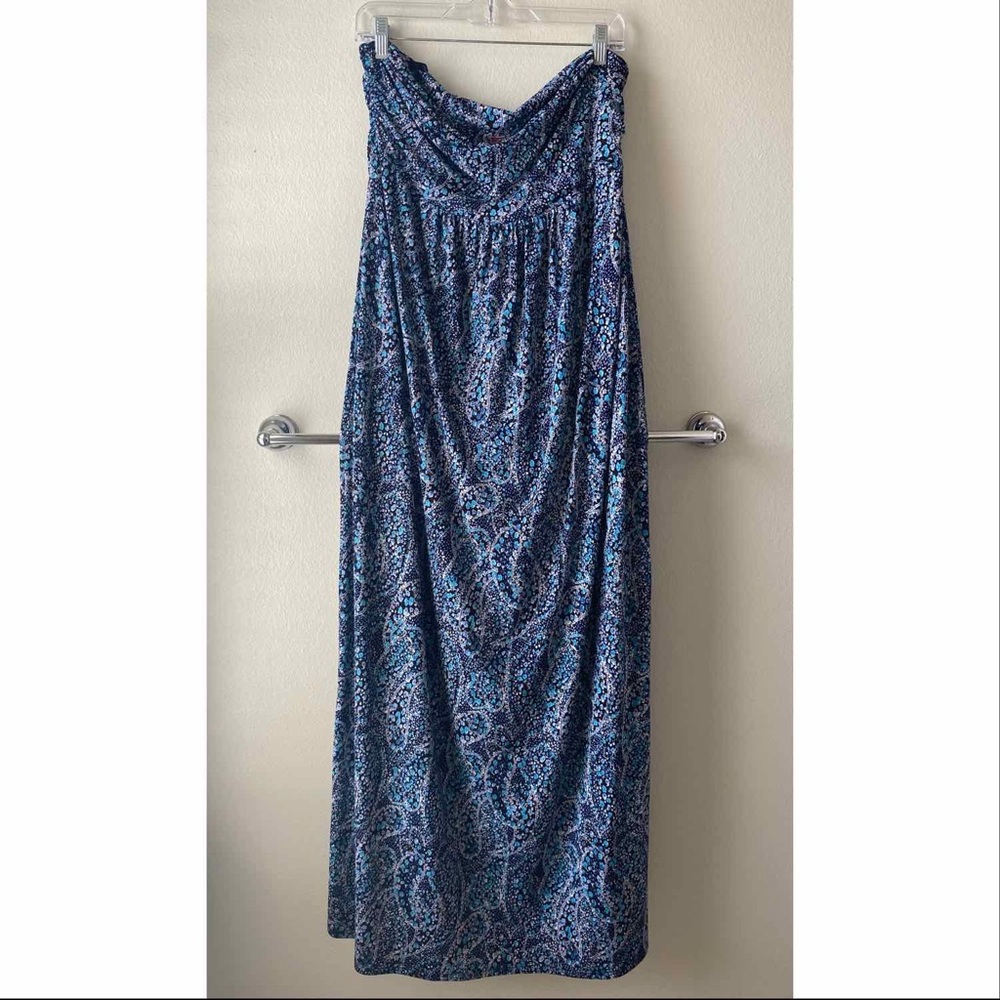 Cinnamon Blue Strapless Dress